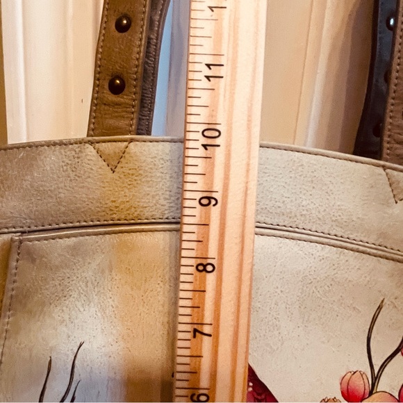 🪿NWOT! Anna by Anuschka Retired Summer Tryst Hand Painted  Leather Hobo. - Picture 5 of 16